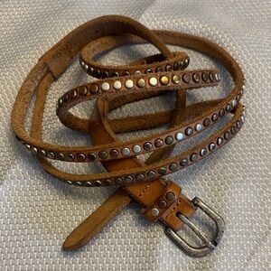 Brown Studded Leather Belt